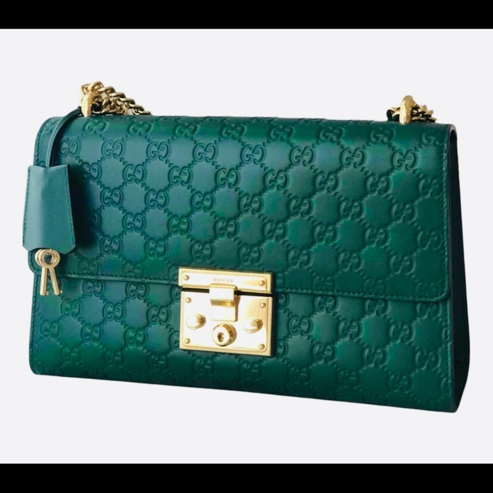 100% authentic and Rare Gucci padlock in green